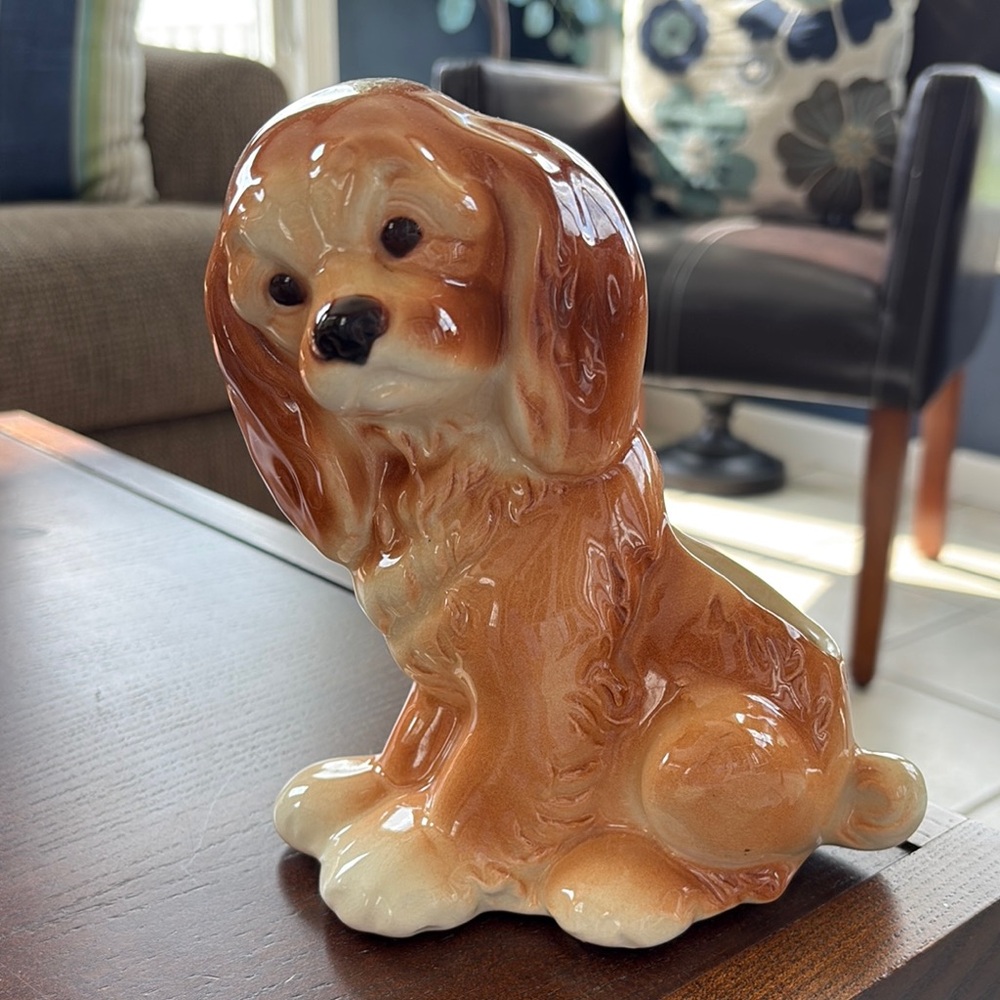 Vintage Royal Copley Cocker Spaniel ceramic planter